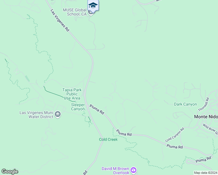 map of restaurants, bars, coffee shops, grocery stores, and more near 715 Crater Camp Drive in Calabasas