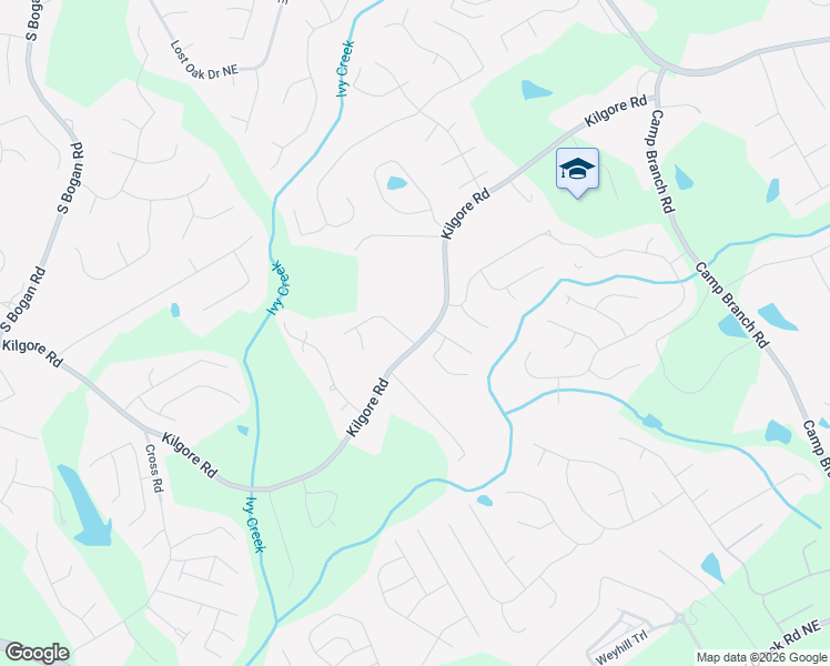 map of restaurants, bars, coffee shops, grocery stores, and more near 3505 Foxworth Trail in Buford