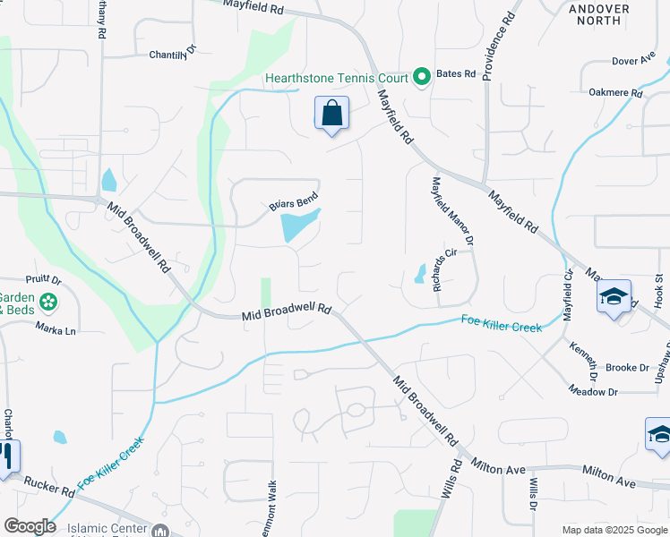 map of restaurants, bars, coffee shops, grocery stores, and more near 12380 Peyton Farm Way in Alpharetta