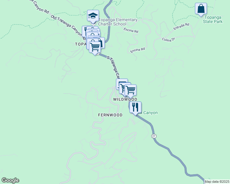 map of restaurants, bars, coffee shops, grocery stores, and more near in Los Angeles County