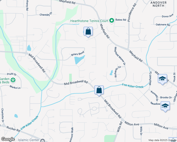 map of restaurants, bars, coffee shops, grocery stores, and more near 12380 Peyton Farm Way in Alpharetta