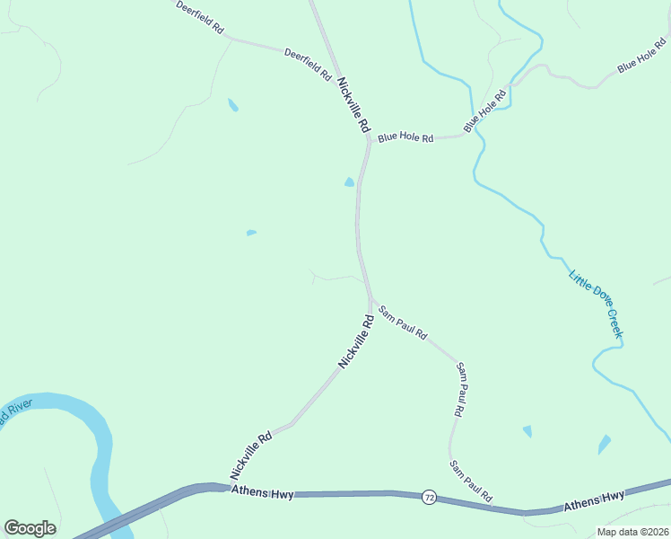 map of restaurants, bars, coffee shops, grocery stores, and more near 1163 Nickville Road in Elberton