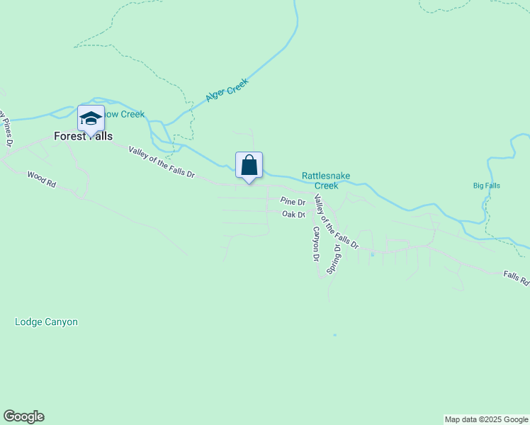 map of restaurants, bars, coffee shops, grocery stores, and more near Cedar Drive in San Bernardino County