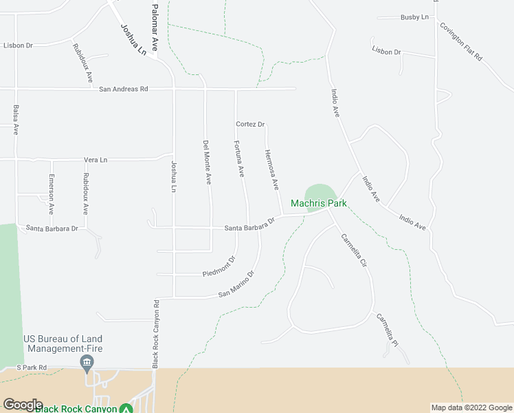 map of restaurants, bars, coffee shops, grocery stores, and more near 9255 Fortuna Avenue in Yucca Valley