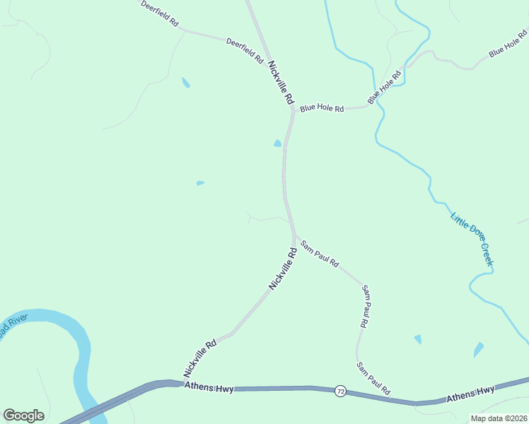 map of restaurants, bars, coffee shops, grocery stores, and more near 1163 Nickville Road in Elberton