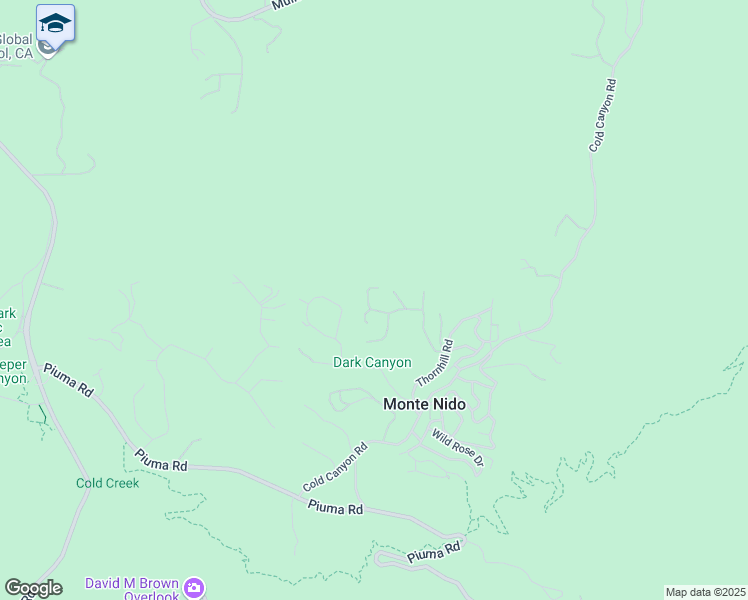 map of restaurants, bars, coffee shops, grocery stores, and more near 25761 Vista Verde Drive in Calabasas