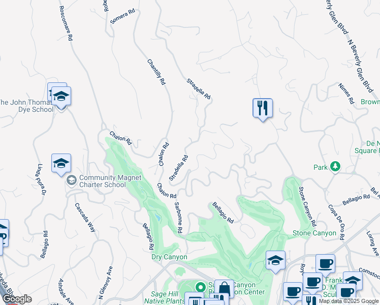 map of restaurants, bars, coffee shops, grocery stores, and more near 755 Sarbonne Road in Los Angeles