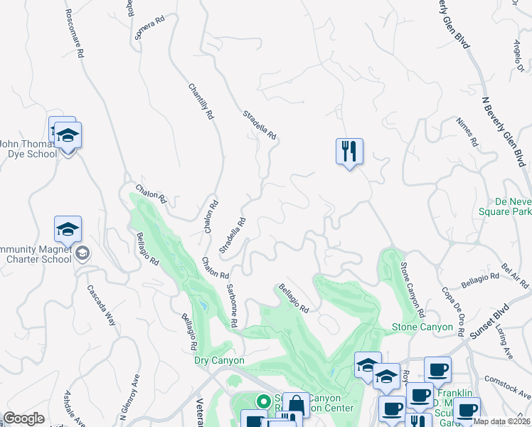 map of restaurants, bars, coffee shops, grocery stores, and more near 755 Sarbonne Road in Los Angeles