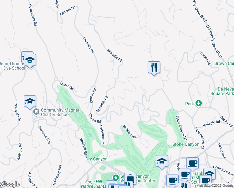 map of restaurants, bars, coffee shops, grocery stores, and more near 755 Sarbonne Road in Los Angeles