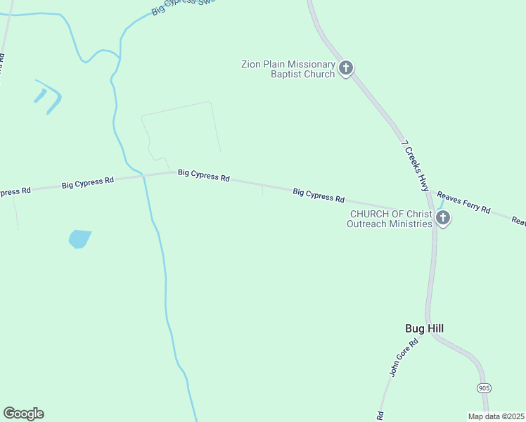 map of restaurants, bars, coffee shops, grocery stores, and more near 615 Big Cypress Road in Nakina
