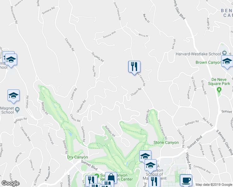 map of restaurants, bars, coffee shops, grocery stores, and more near 822 Sarbonne Road in Los Angeles