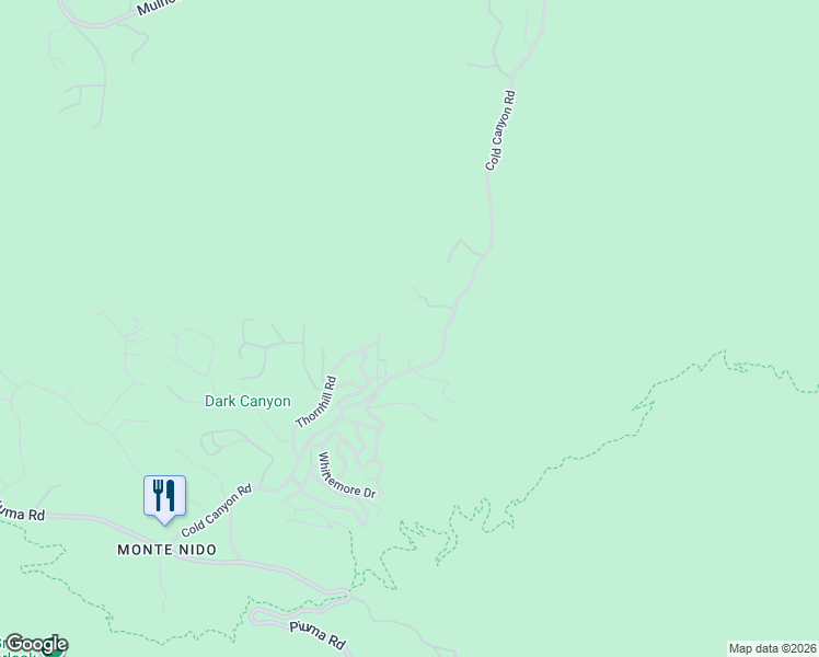 map of restaurants, bars, coffee shops, grocery stores, and more near 935 Cold Canyon Road in Calabasas