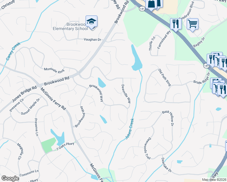 map of restaurants, bars, coffee shops, grocery stores, and more near 3935 Barberry Court in Cumming