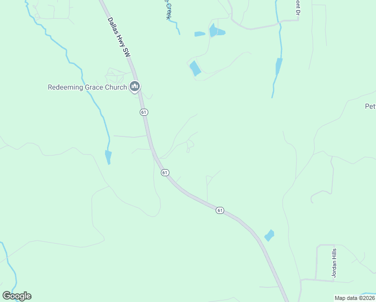 map of restaurants, bars, coffee shops, grocery stores, and more near 64 Mayfield Road Southeast in Cartersville