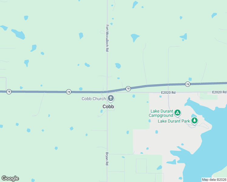 map of restaurants, bars, coffee shops, grocery stores, and more near Oklahoma 78 in Durant