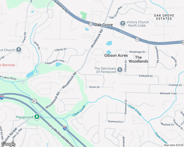 map of restaurants, bars, coffee shops, grocery stores, and more near 117 Harvest Ridge in Acworth