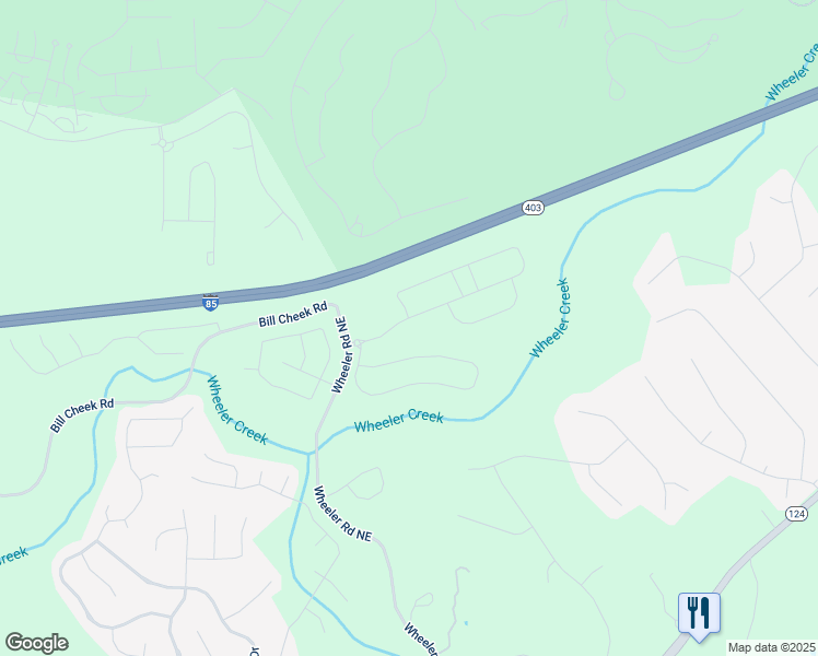 map of restaurants, bars, coffee shops, grocery stores, and more near 5509 Wheeler Ridge Road in Auburn