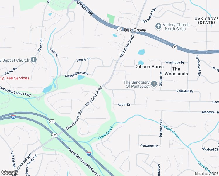 map of restaurants, bars, coffee shops, grocery stores, and more near 103 Harvest Ridge in Acworth