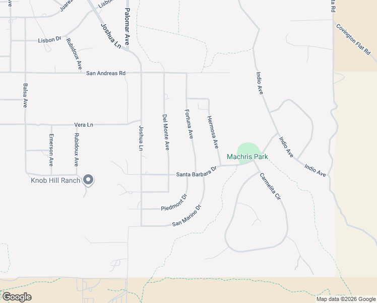 map of restaurants, bars, coffee shops, grocery stores, and more near 9200 Fortuna Avenue in Yucca Valley