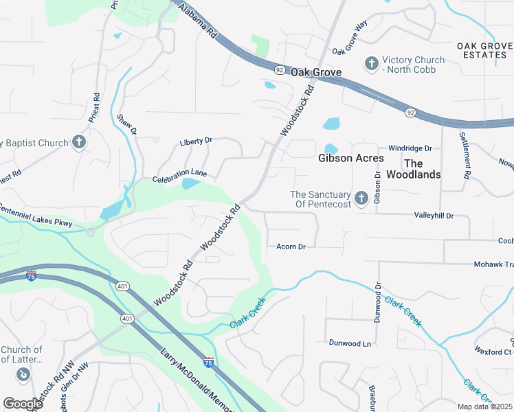 map of restaurants, bars, coffee shops, grocery stores, and more near 103 Harvest Ridge in Acworth