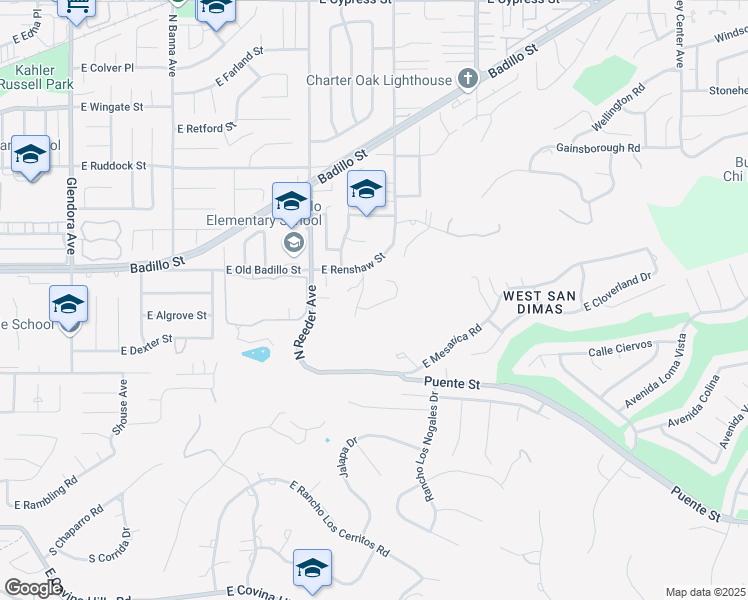 map of restaurants, bars, coffee shops, grocery stores, and more near 2263 Kingsbridge Court in San Dimas