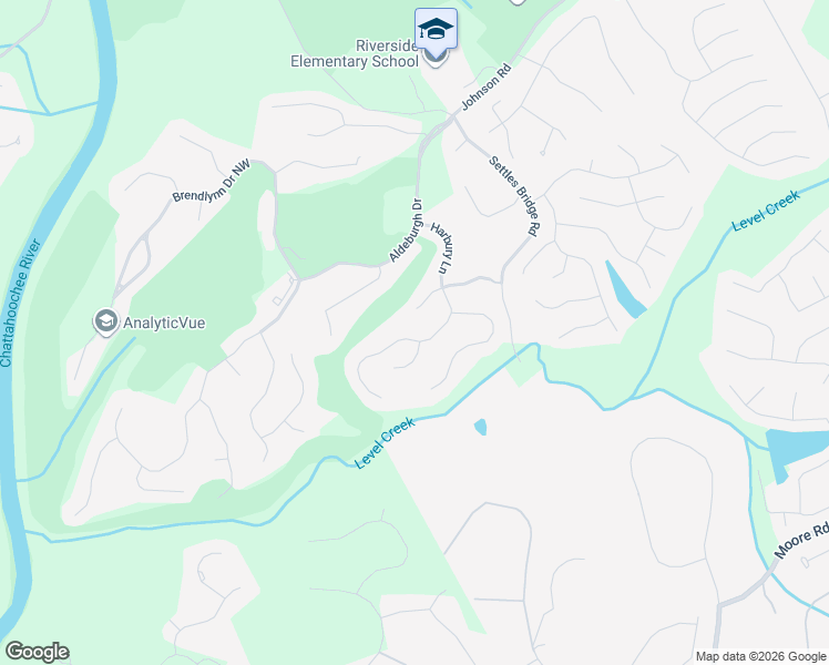 map of restaurants, bars, coffee shops, grocery stores, and more near 5275 Harbury Lane in Suwanee