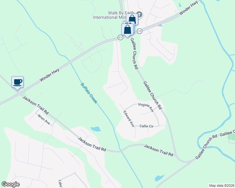 map of restaurants, bars, coffee shops, grocery stores, and more near 494 Hamilton Drive in Jefferson