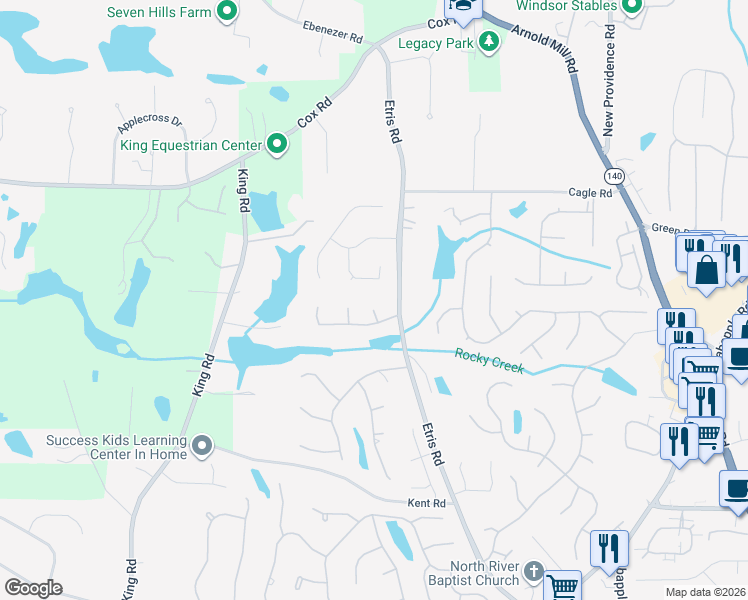 map of restaurants, bars, coffee shops, grocery stores, and more near 405 Hamilton Gates Trace in Roswell