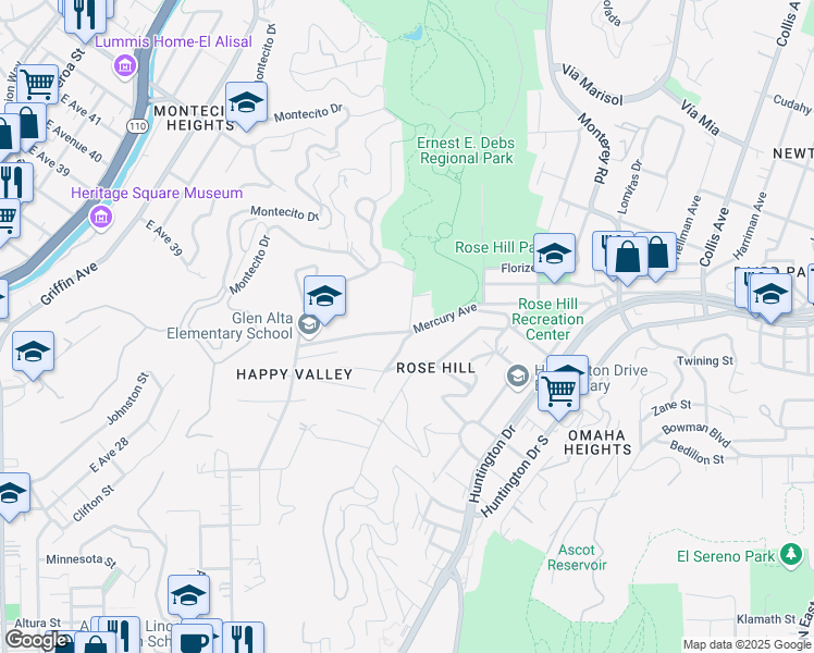 map of restaurants, bars, coffee shops, grocery stores, and more near in Los Angeles