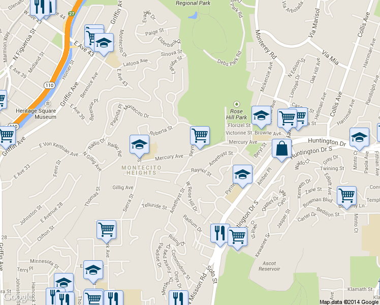 map of restaurants, bars, coffee shops, grocery stores, and more near in Los Angeles