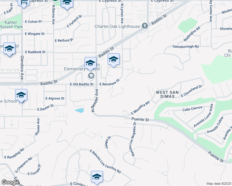 map of restaurants, bars, coffee shops, grocery stores, and more near 2263 Kingsbridge Court in San Dimas