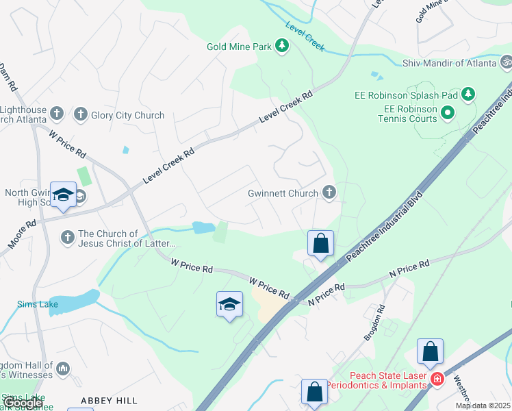 map of restaurants, bars, coffee shops, grocery stores, and more near 4679 Kiplin Lake Court Northeast in Sugar Hill