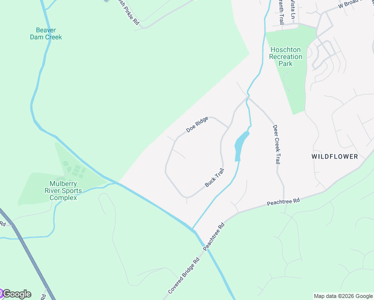 map of restaurants, bars, coffee shops, grocery stores, and more near 257 Doe Ridge in Hoschton