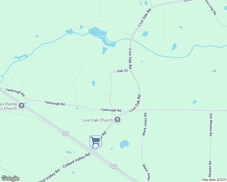 map of restaurants, bars, coffee shops, grocery stores, and more near 100 Live Oak Circle in Aragon