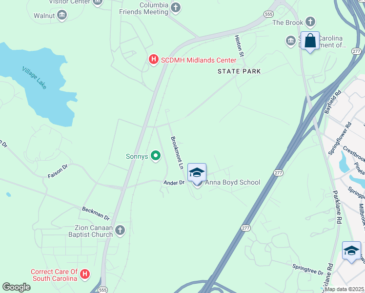 map of restaurants, bars, coffee shops, grocery stores, and more near 8064 Brookmont Lane in Columbia