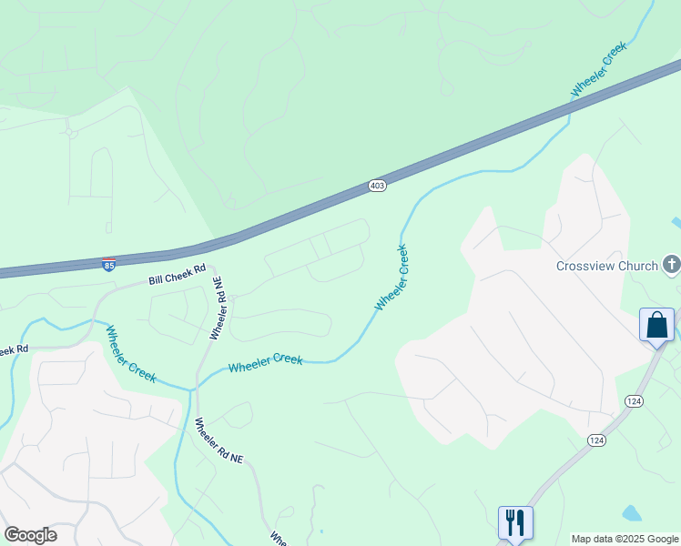 map of restaurants, bars, coffee shops, grocery stores, and more near 5452 Fountainhead Lane in Auburn
