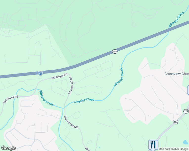 map of restaurants, bars, coffee shops, grocery stores, and more near 5580 Wheeler Ridge Road in Auburn