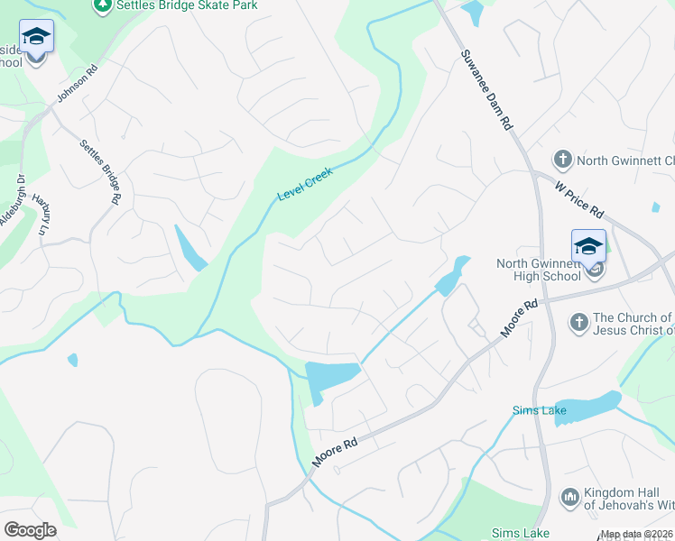 map of restaurants, bars, coffee shops, grocery stores, and more near 354 Wedmore Court Northwest in Suwanee