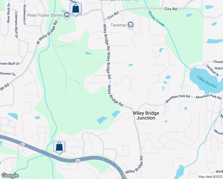 map of restaurants, bars, coffee shops, grocery stores, and more near 202 Carrington Estates Court in Woodstock