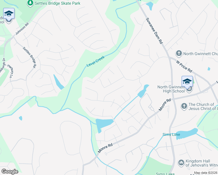 map of restaurants, bars, coffee shops, grocery stores, and more near 334 Wedmore Court Northwest in Suwanee