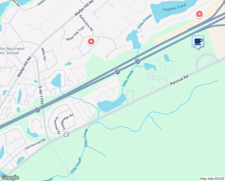 map of restaurants, bars, coffee shops, grocery stores, and more near 226 Marsh Deer Way in Columbia