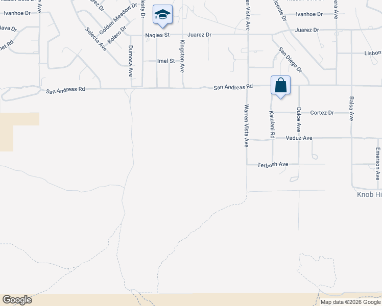 map of restaurants, bars, coffee shops, grocery stores, and more near Elata Avenue in Yucca Valley