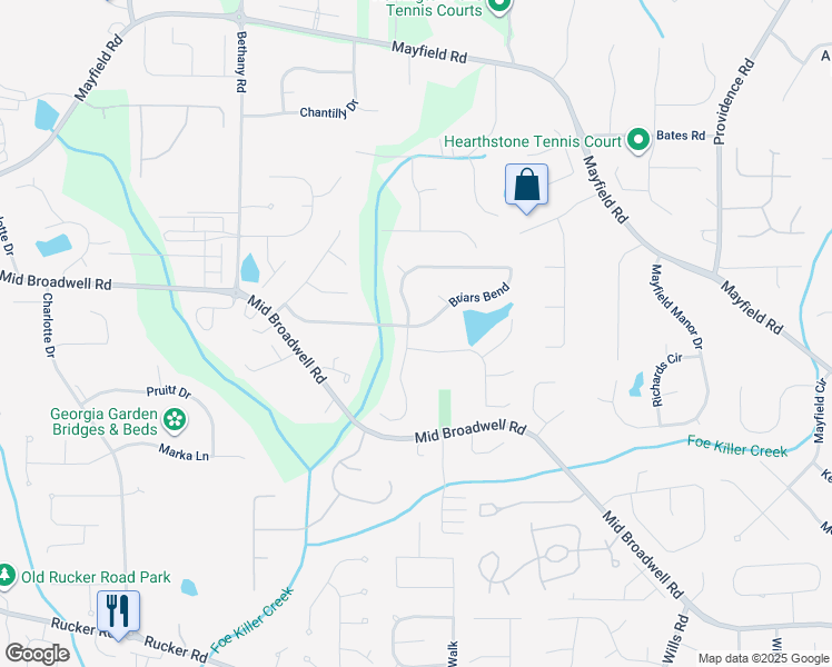 map of restaurants, bars, coffee shops, grocery stores, and more near 605 Briars Bend in Alpharetta