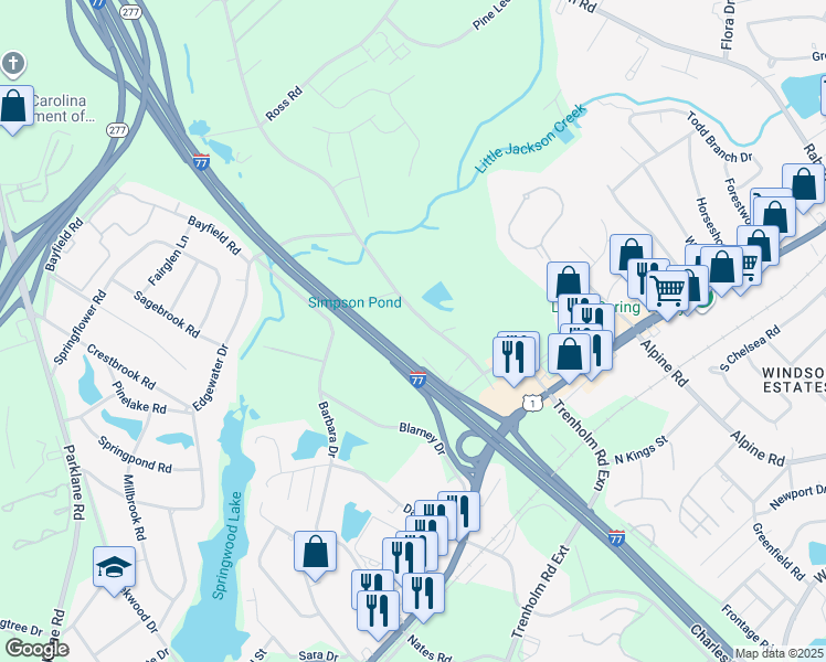 map of restaurants, bars, coffee shops, grocery stores, and more near 1645 Legrand Road in Columbia