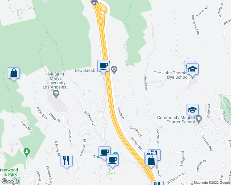 map of restaurants, bars, coffee shops, grocery stores, and more near 1216 North Sepulveda Boulevard in Los Angeles