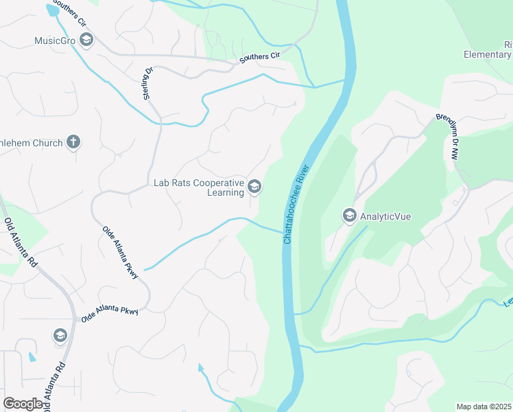 map of restaurants, bars, coffee shops, grocery stores, and more near 6675 Club Valley Court in Suwanee