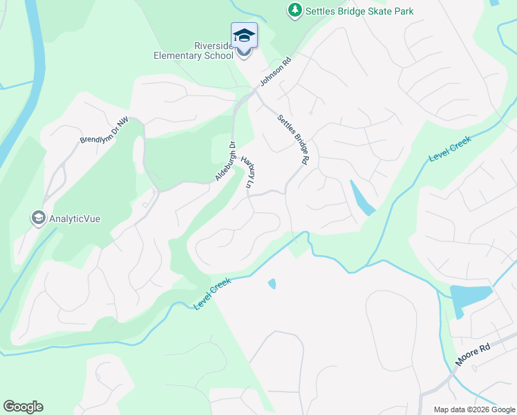 map of restaurants, bars, coffee shops, grocery stores, and more near 5335 Harbury Lane in Suwanee