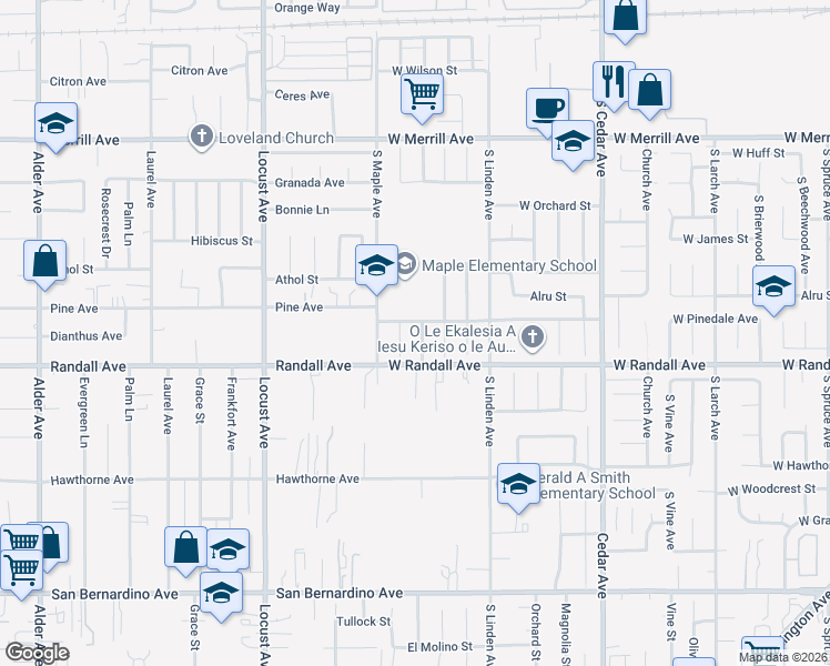 map of restaurants, bars, coffee shops, grocery stores, and more near 848 South Forest Avenue in Bloomington