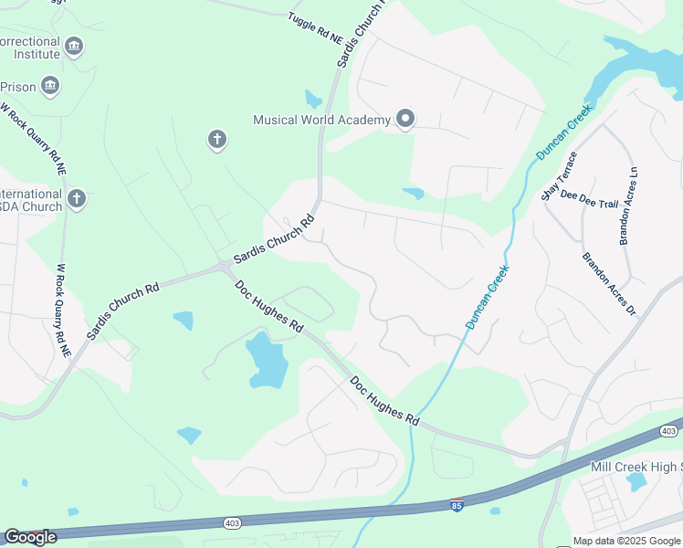 map of restaurants, bars, coffee shops, grocery stores, and more near 2540 Hamilton Parc Lane Northeast in Buford