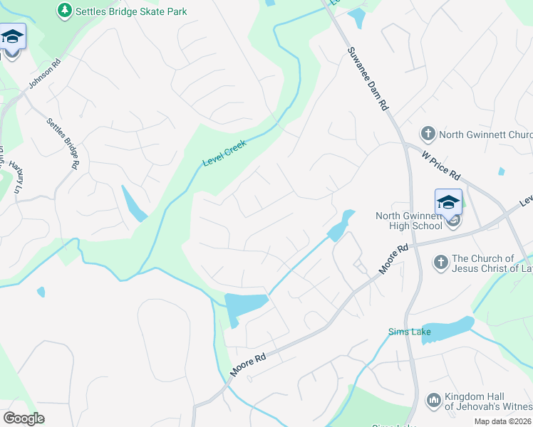 map of restaurants, bars, coffee shops, grocery stores, and more near 334 Wedmore Court Northwest in Suwanee